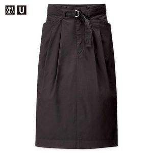 Uniqlo cotton twill belted skirt
